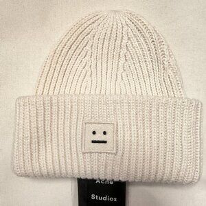 Acne Studios Pansy-N-Face Wool Ribbed Knit Beanie